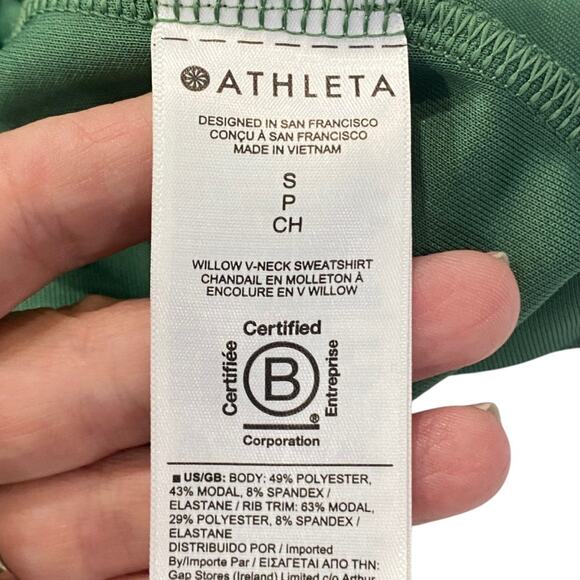 Athleta Seasoft Willow V Neckline Pullover
Sweatshirt Green Modal Size SMALL - Picture 6 of 9